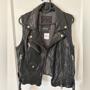 Mendocino leather vest NWT